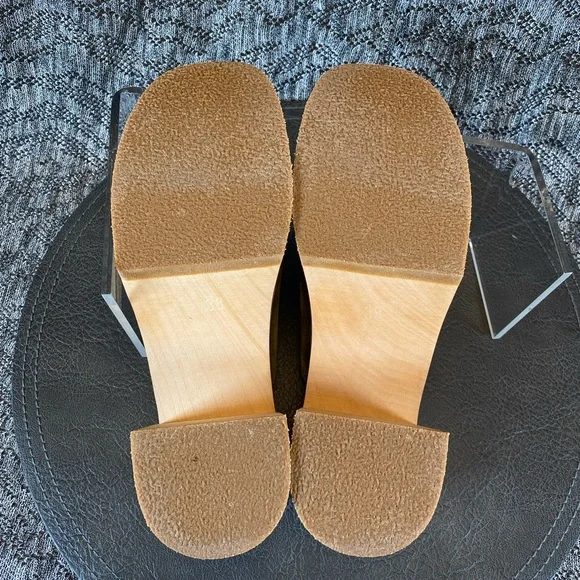 Swedish Hasbeens Suede Combo Clog Sandal Women's 38 - Picture 8 of 10